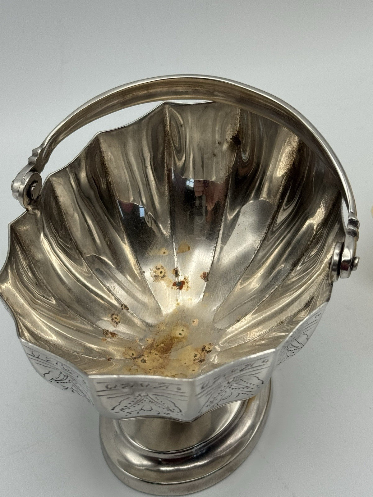 Vintage Silverplate Sugar Basket Estate Find