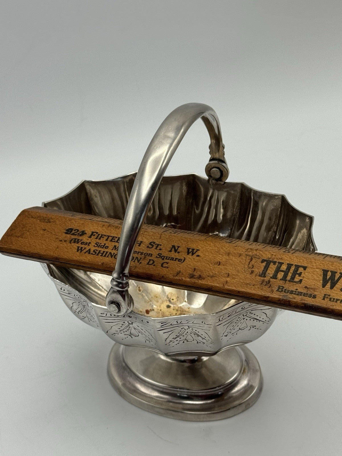 Vintage Silverplate Sugar Basket Estate Find