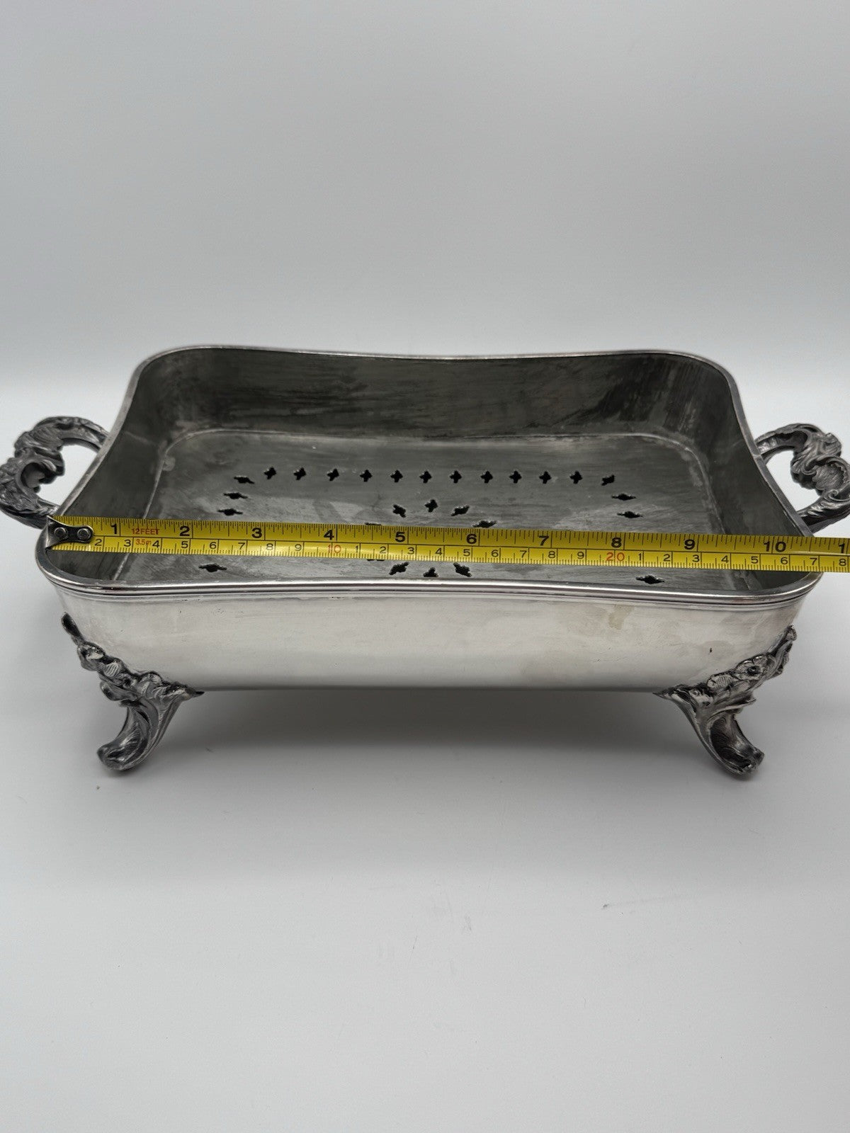 Victorian Silverplate Chafing Dish With Hot Water Reservoir Footed Floral Design