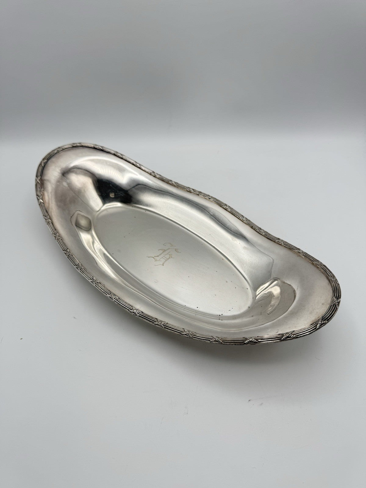 Vintage Silverplate Bread Basket Monogram H American Sheffield