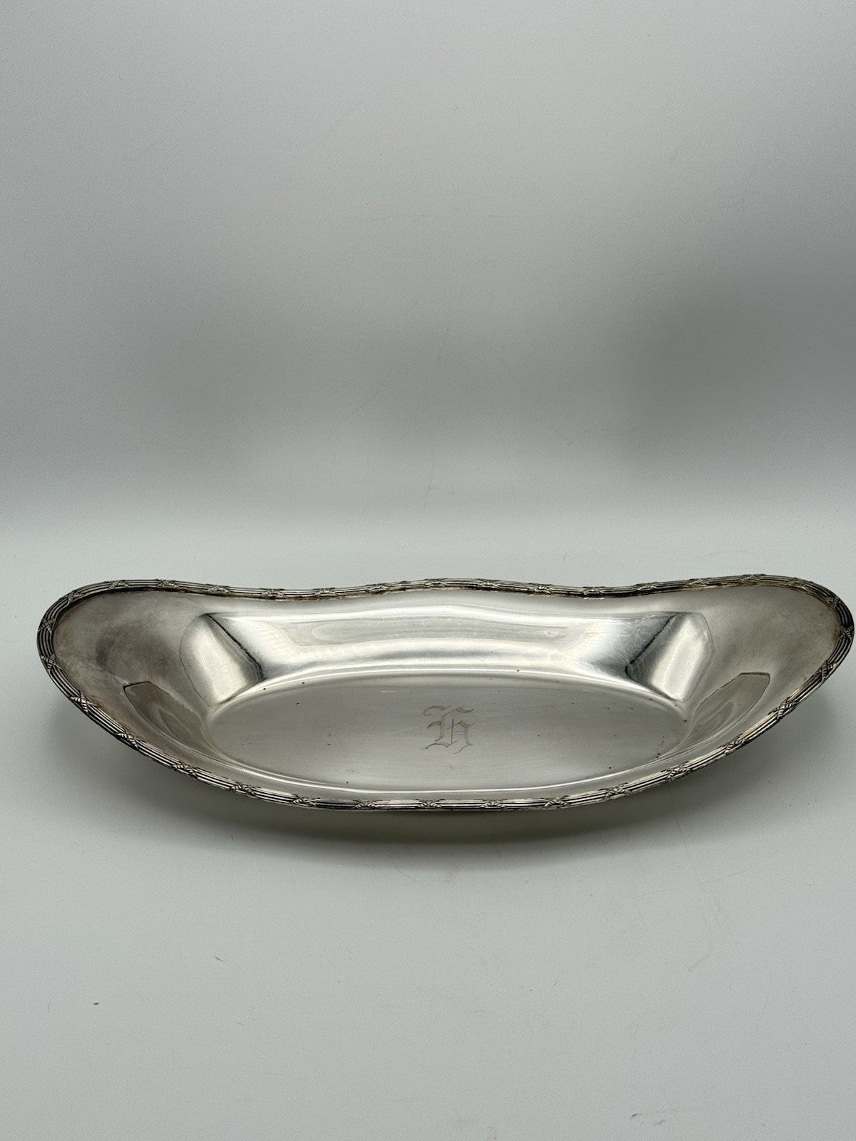 Vintage Silverplate Bread Basket Monogram H American Sheffield