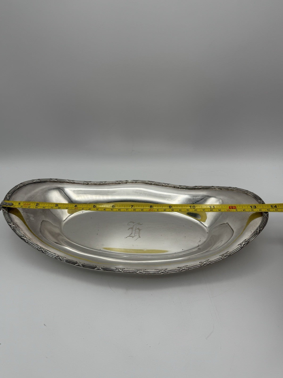 Vintage Silverplate Bread Basket Monogram H American Sheffield