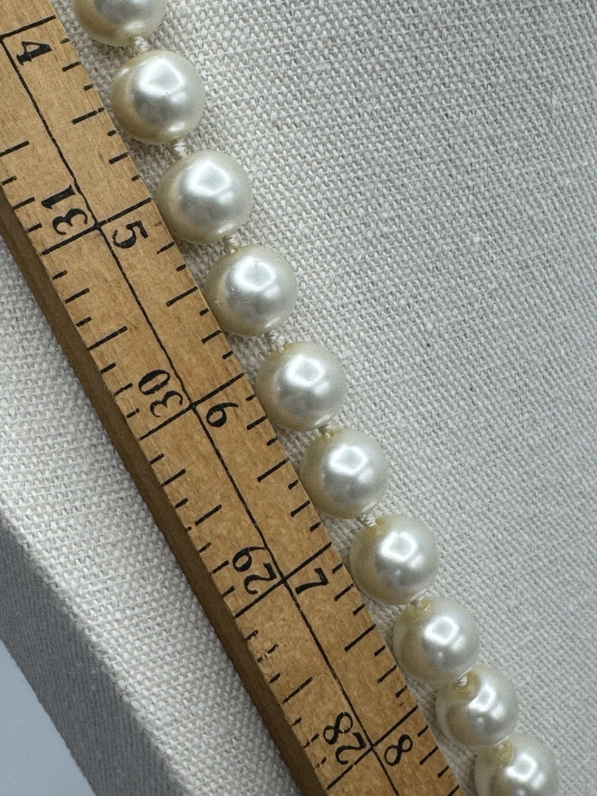 Vintage Faux Pearl Necklace 28”l
