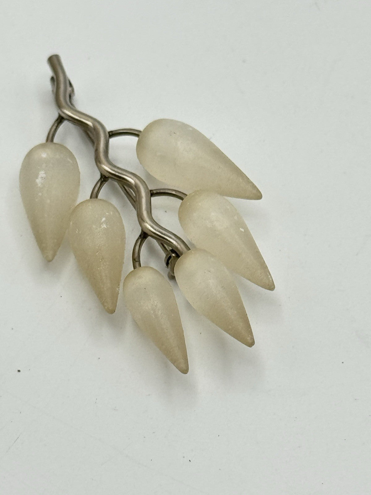 Vintage Silvertone Brooch Lucite Branch Tear Drops