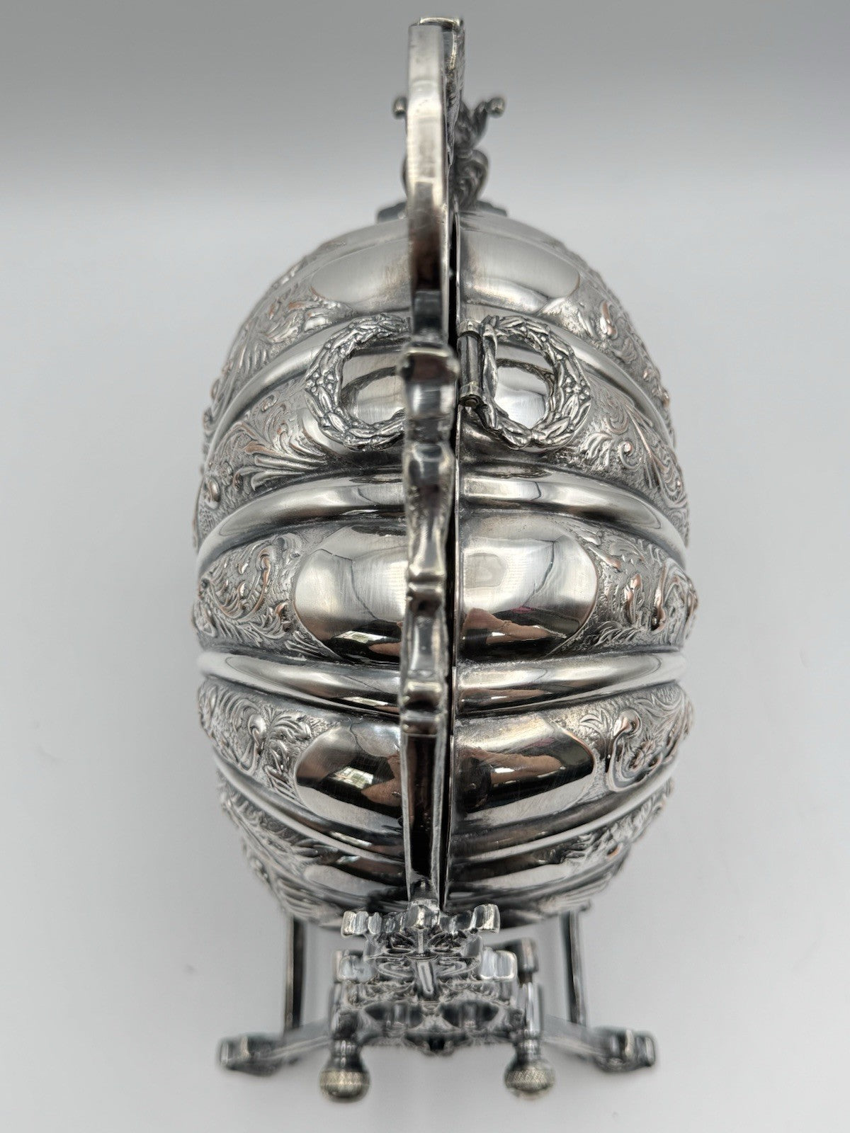 Sheffield Silverplate Double Shell Biscuit Box Victorian STYLE Reproduction