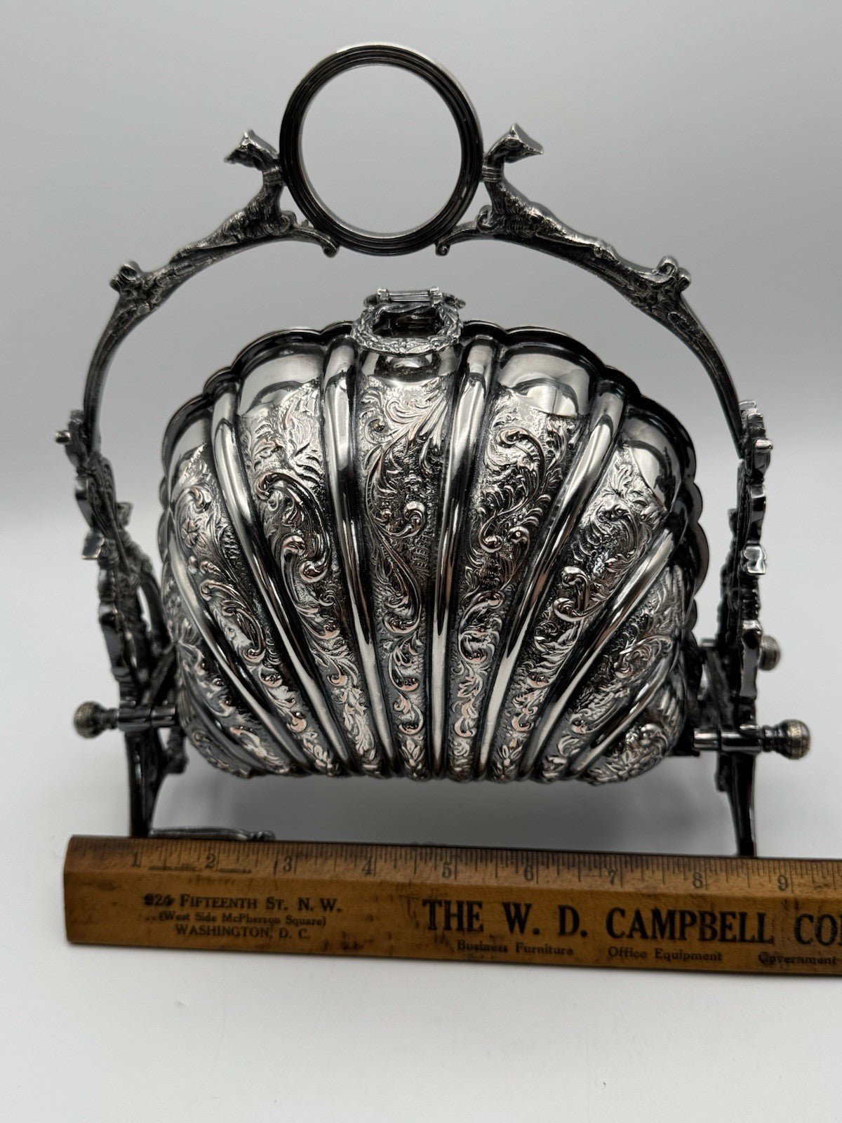 Sheffield Silverplate Double Shell Biscuit Box Victorian STYLE Reproduction