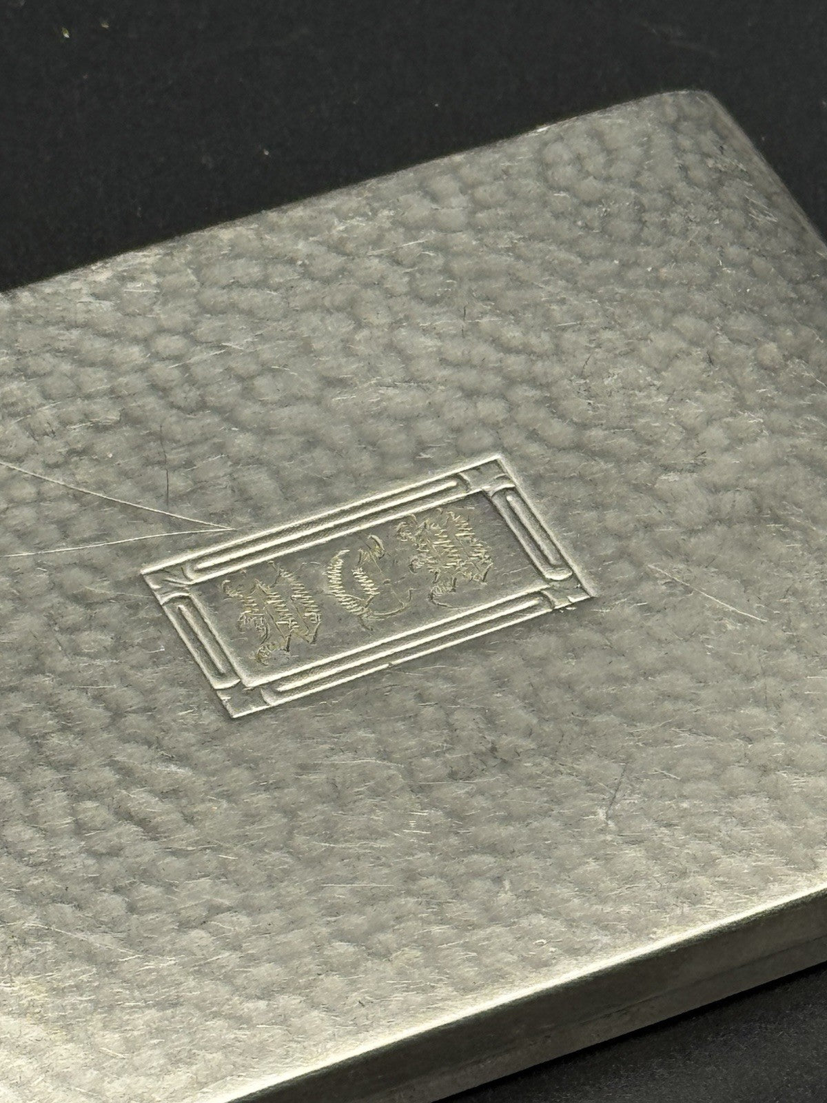 Vintage Silvertone Calling Card Case Monogrammed ESTATE FIND