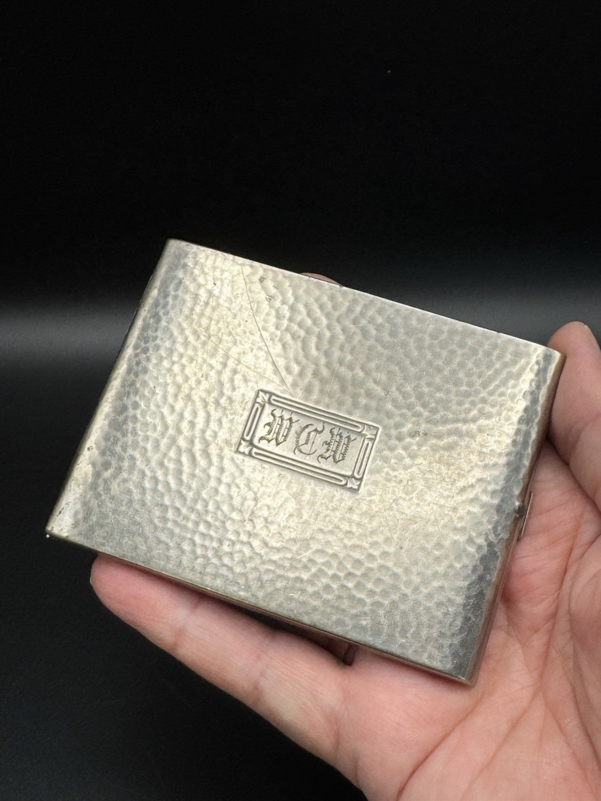 Vintage Silvertone Calling Card Case Monogrammed ESTATE FIND