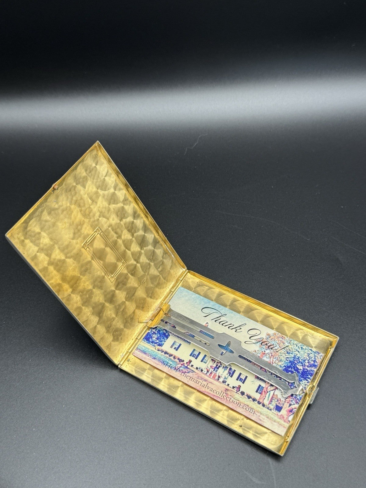 Vintage Silvertone Calling Card Case Monogrammed ESTATE FIND