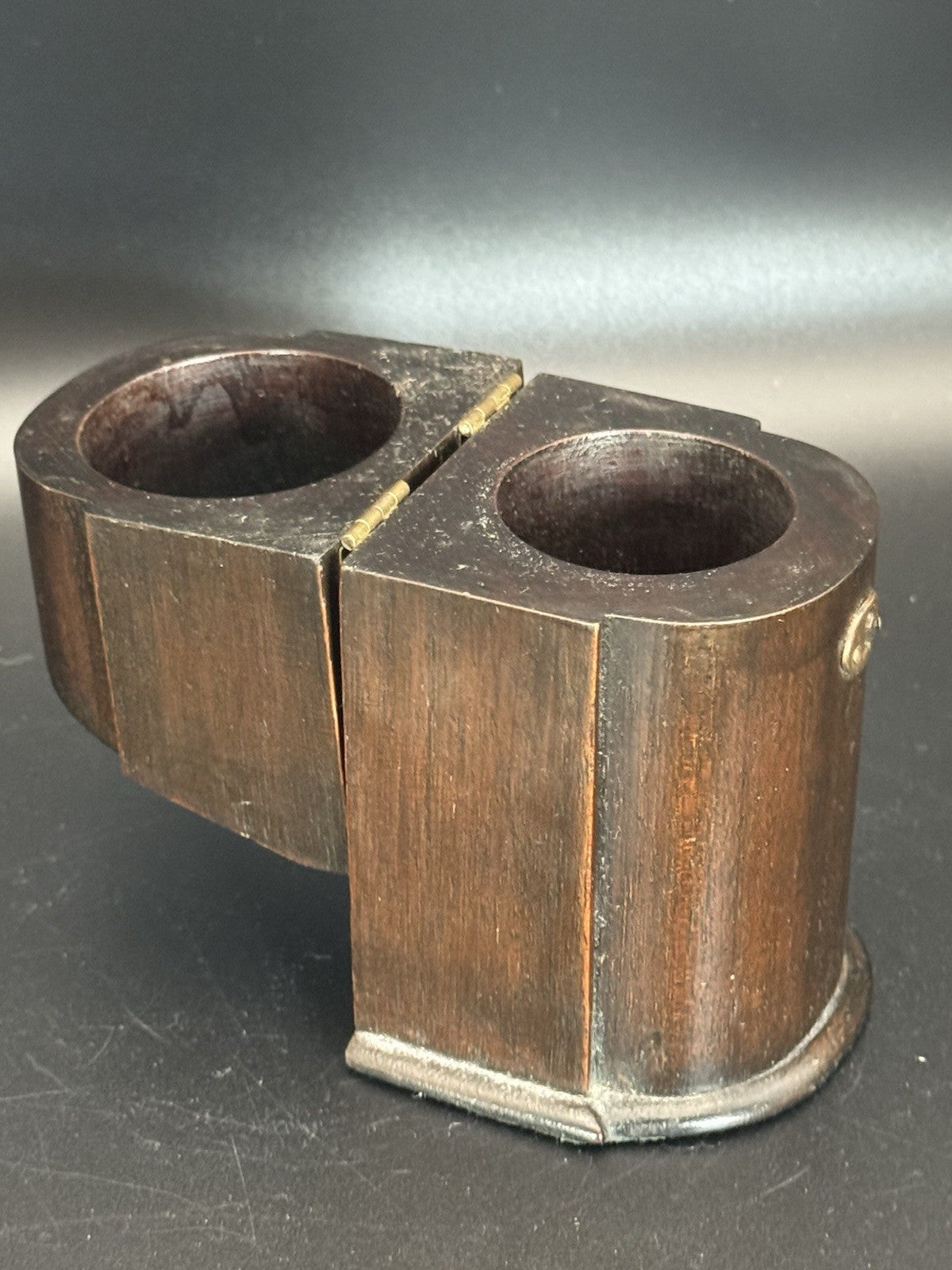 Victorian STYLE Novelty Cutlery Box Shaped Wooden Inkwell Case NO Glass Insert