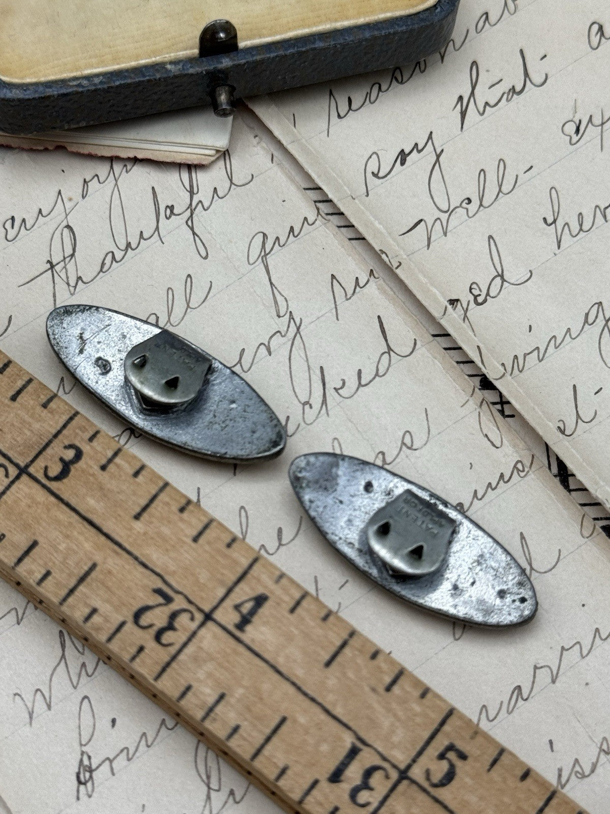 1920s Pair Shoe Buckles Rhinestone Pot Metal Oval Shape