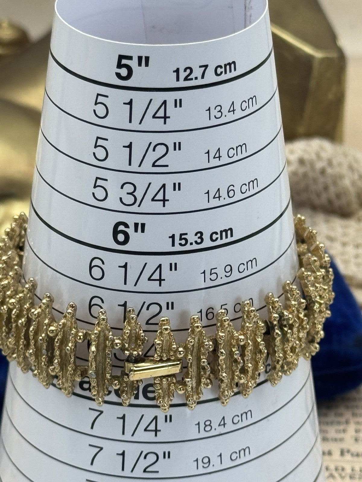 Vintage AVON Textured Bracelet Articulated Links Gold Tone 60's Oldie But Goodie