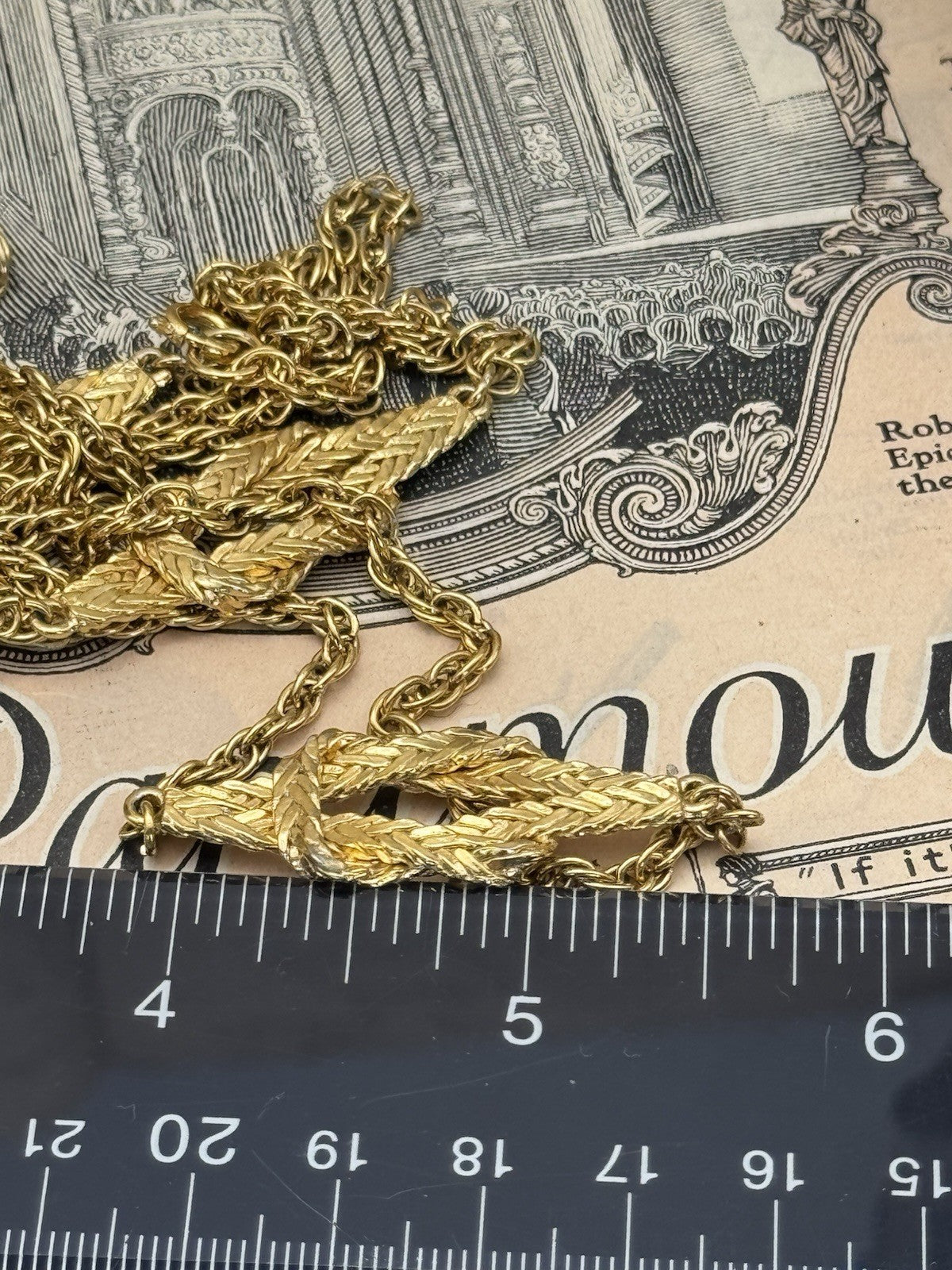 Vintage Goldtone Chain Link Necklace Circa 51”l ESTATE FIND