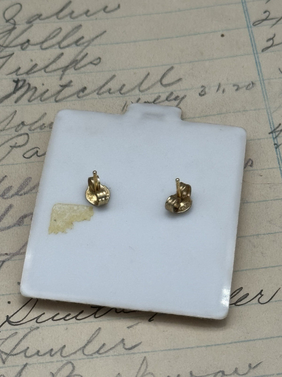 Vintage Gold Filled NOVEMBER Birthstone STUD Earrings ESTATE FIND