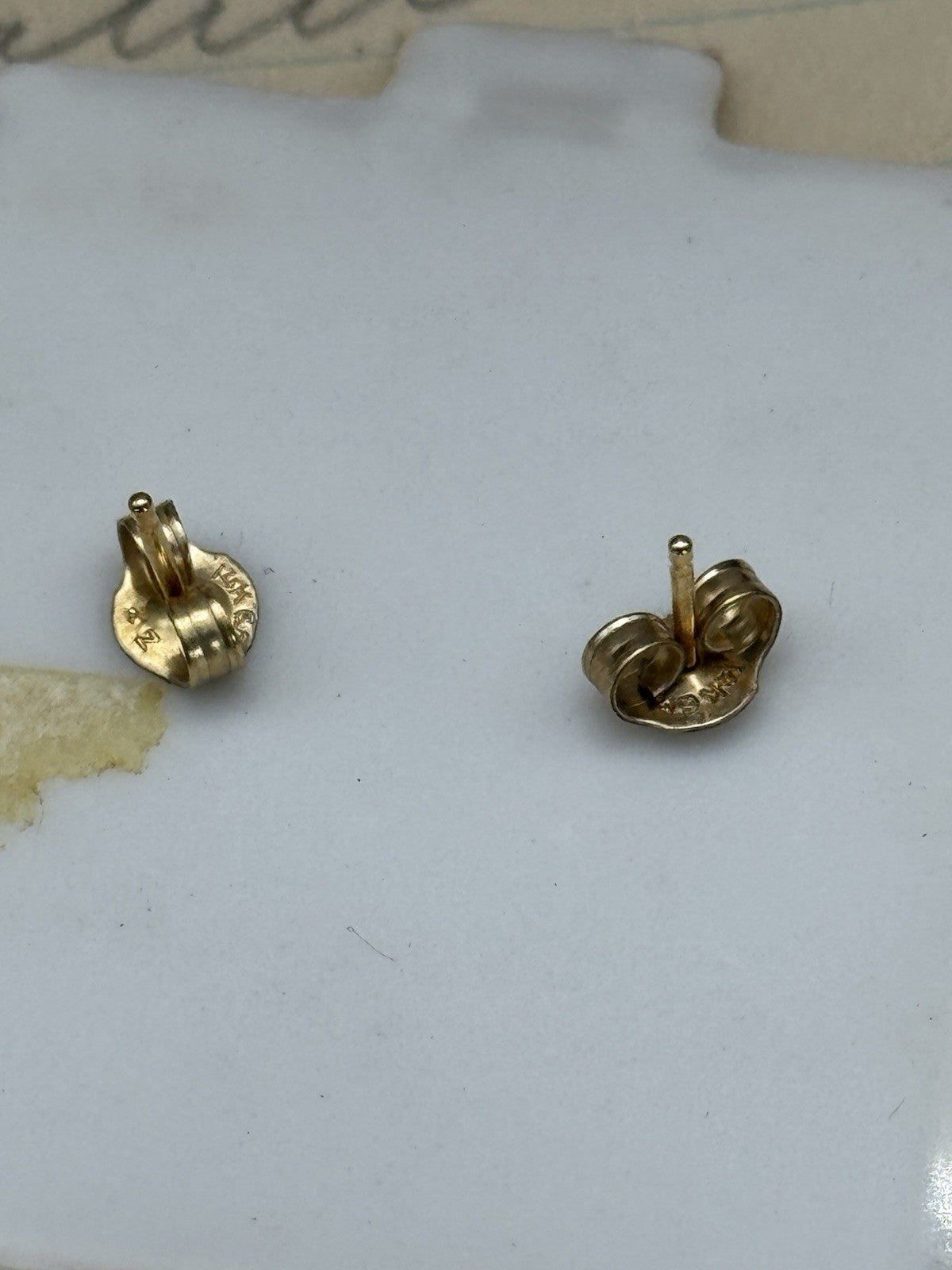 Vintage Gold Filled NOVEMBER Birthstone STUD Earrings ESTATE FIND