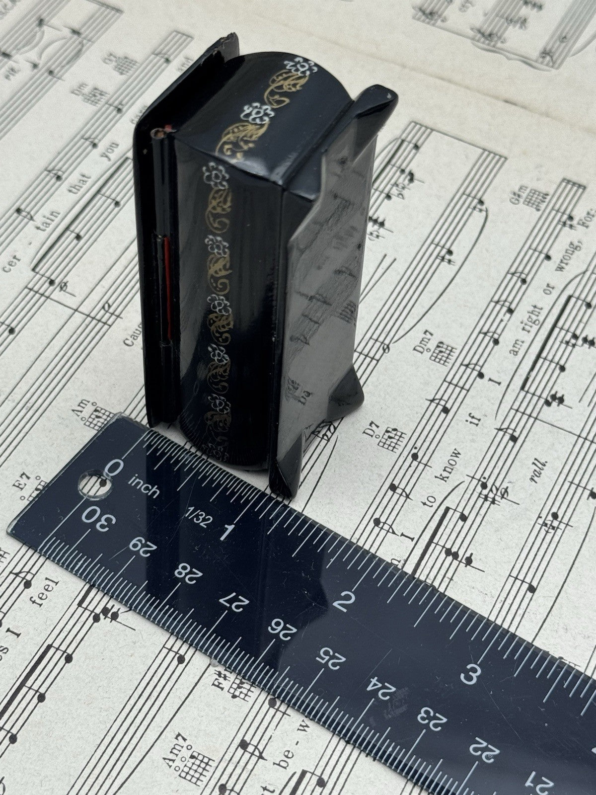 Vintage Russian Style Lacquer Box Sleigh & Horse Scene HAND PAINTED Folk Art