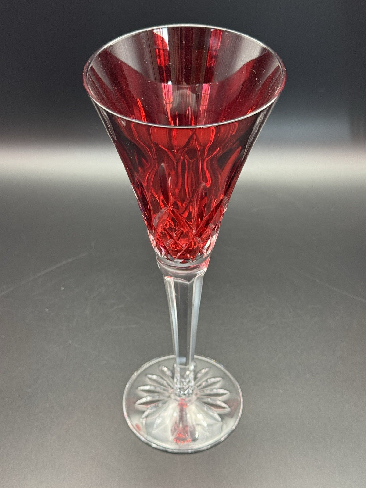 Waterford Lismore Crimson “Champagne” Flute (Set of 4) Crystal 9 1/4"H