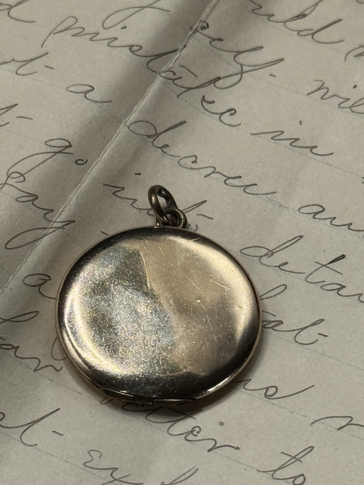 Antique Gold Filled Locket w/ Monogram & Original Photos Victorian Pendant