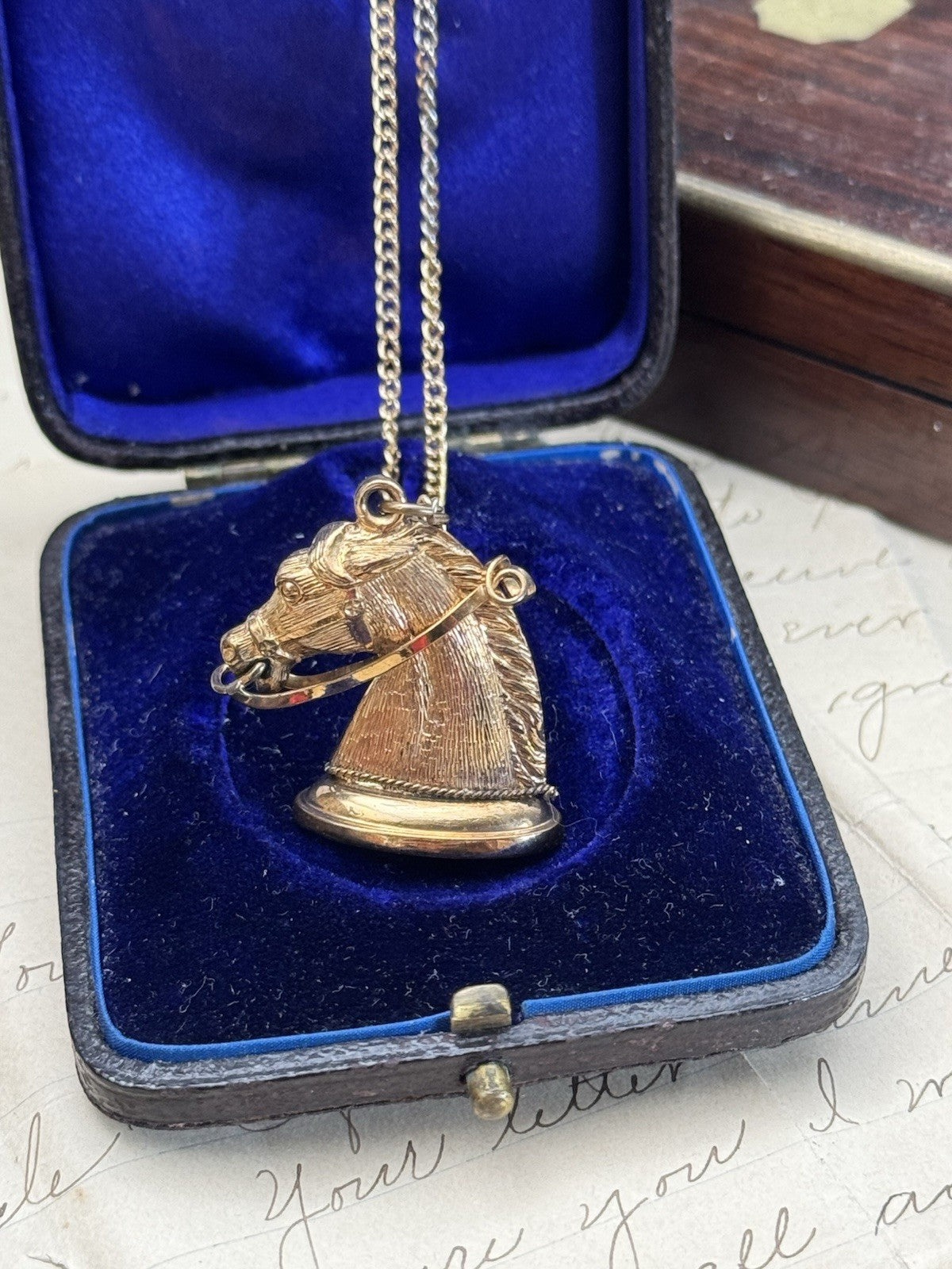 Antique Victorian Style Gold-Filled Articulated Horse Fob on 18” Chain No Mono