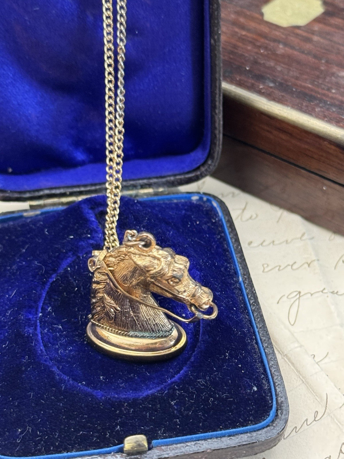 Antique Victorian Style Gold-Filled Articulated Horse Fob on 18” Chain No Mono