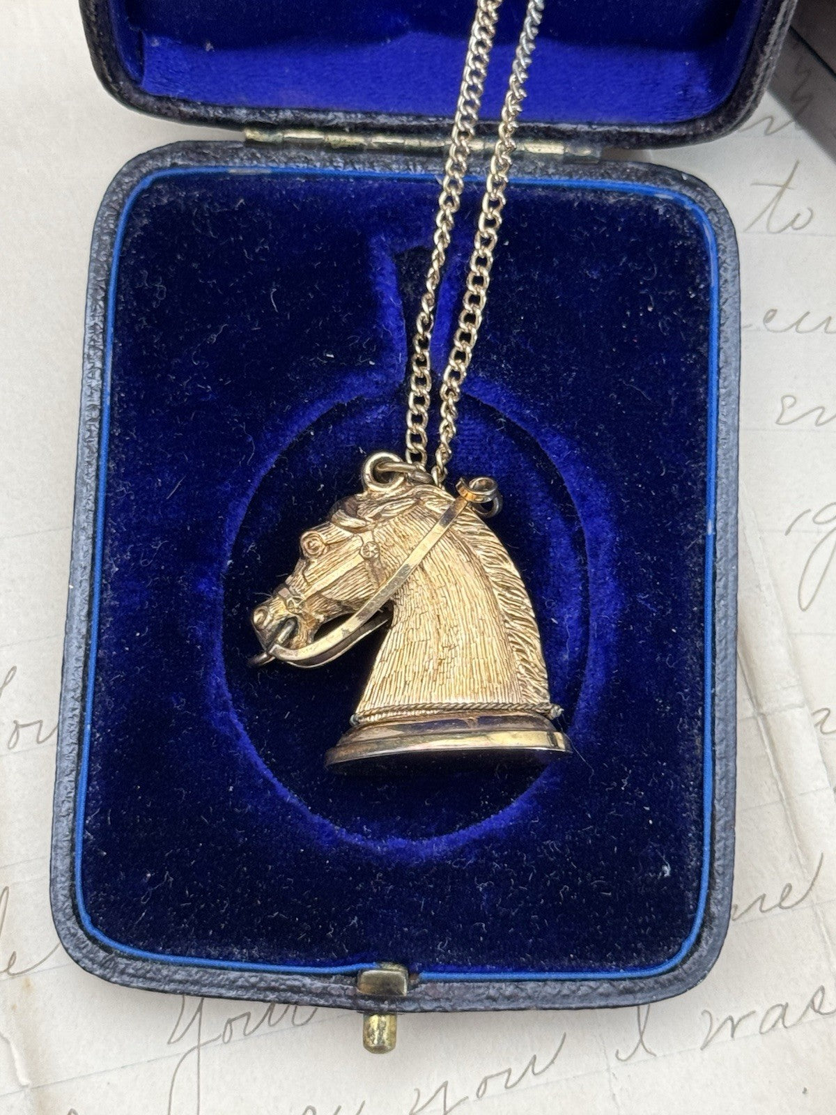 Antique Victorian Style Gold-Filled Articulated Horse Fob on 18” Chain No Mono