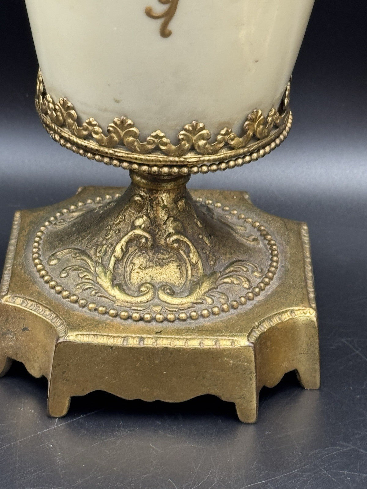 French Style Porcelain Gilt Ormolu Urns Signed Lebrun ESTATE FIND