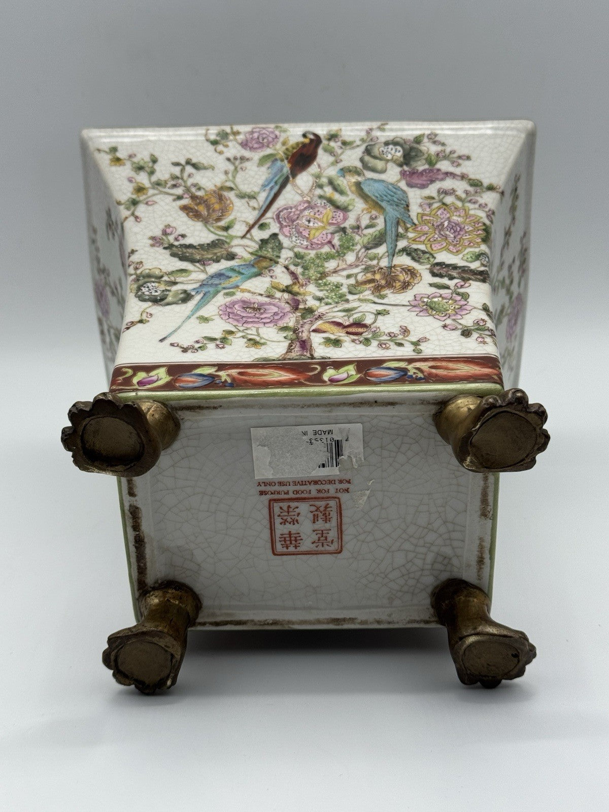 Vintage Chachepot Footed Chinese Famille Rose ESTATE FIND