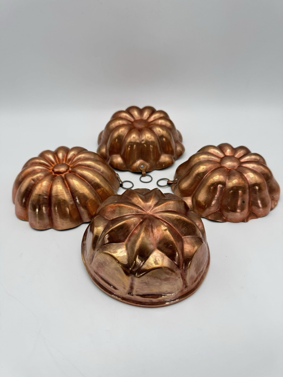 Set of 4 Vintage Copper Wall Molds 4”d ESTATE FIND