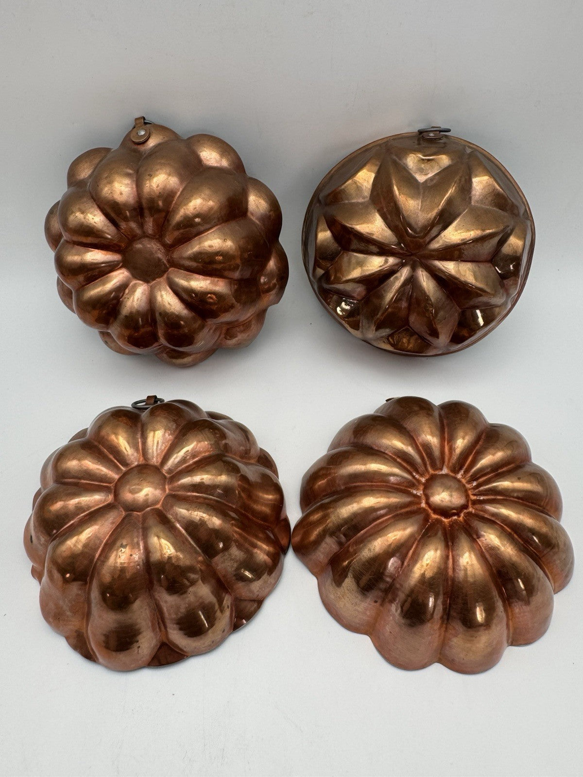 Set of 4 Vintage Copper Wall Molds 4”d ESTATE FIND