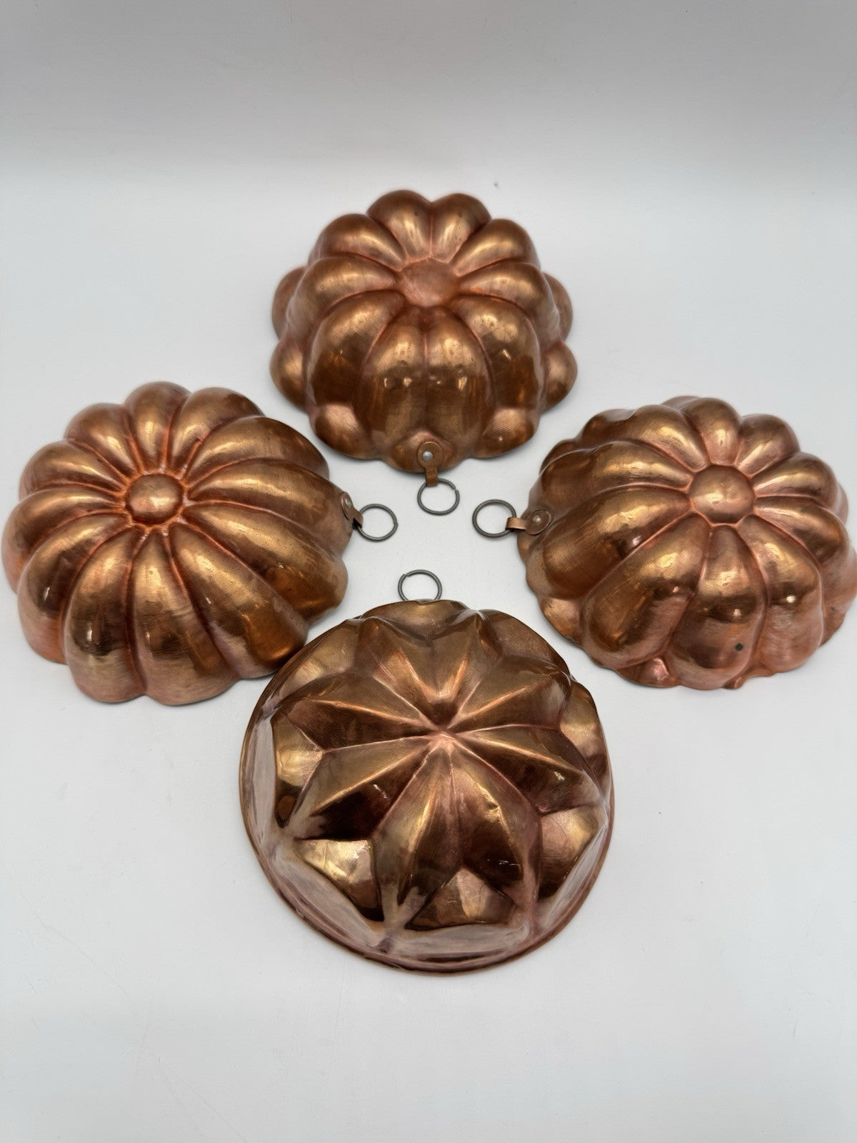 Set of 4 Vintage Copper Wall Molds 4”d ESTATE FIND