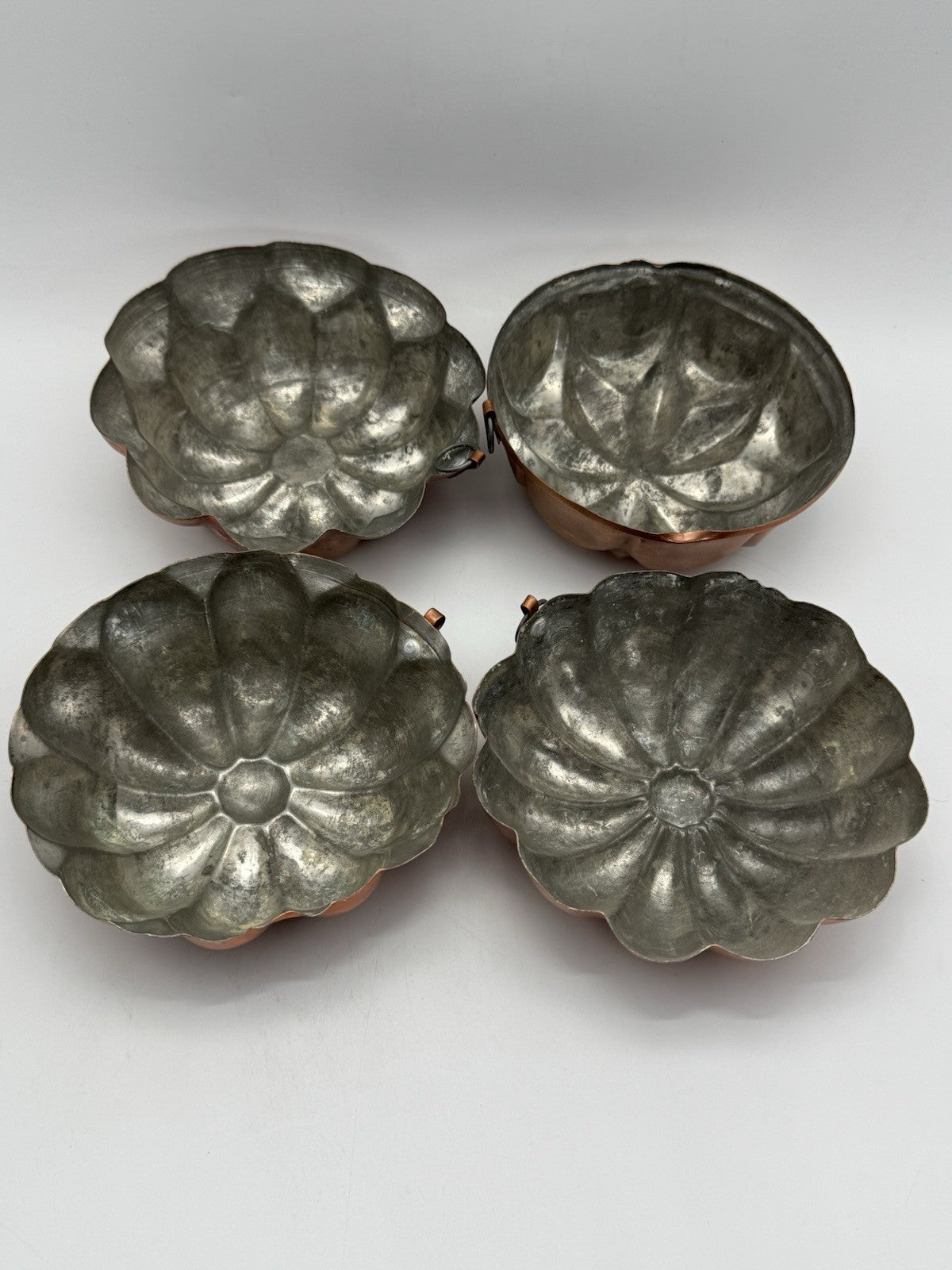 Set of 4 Vintage Copper Wall Molds 4”d ESTATE FIND