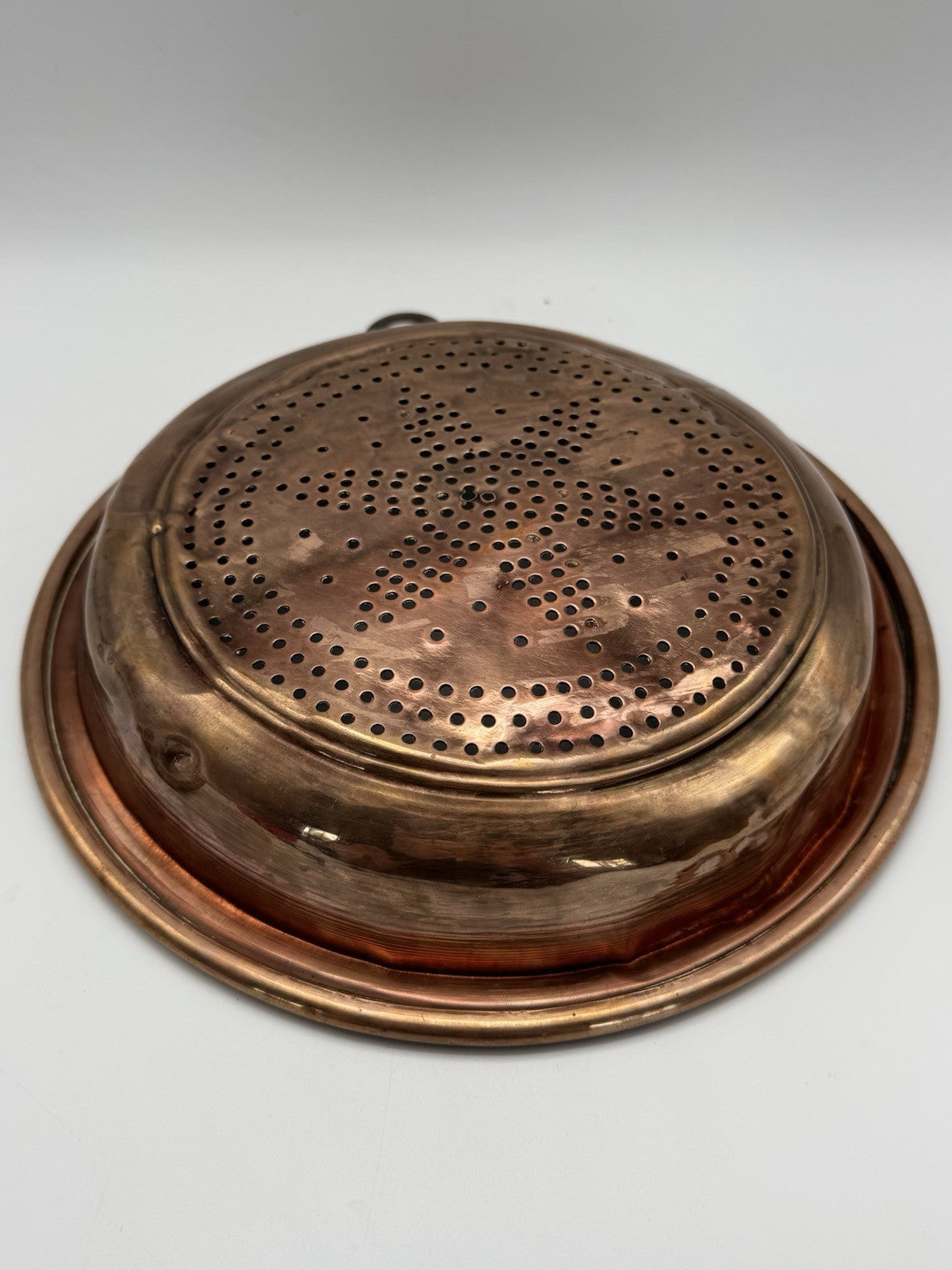 Old FRENCH STYLE Vintage Copper Wall Sieve 10” Estate Find