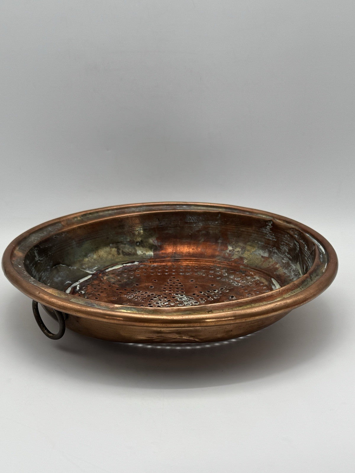 Old FRENCH STYLE Vintage Copper Wall Sieve 10” Estate Find