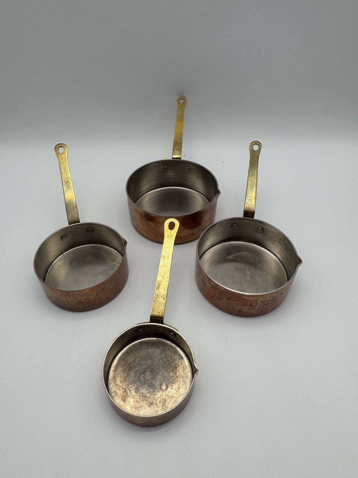 French Style Copper Brass Measuring Cup Set 1/4 1/2 3/4 1 Cup Set DECOR