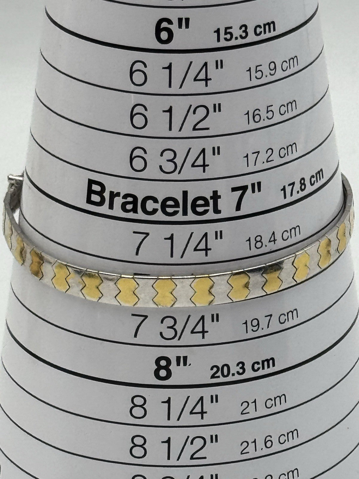 Vintage 925 Italy Omega Sterling Bracelet Gold Vermeil Accents 7.5”