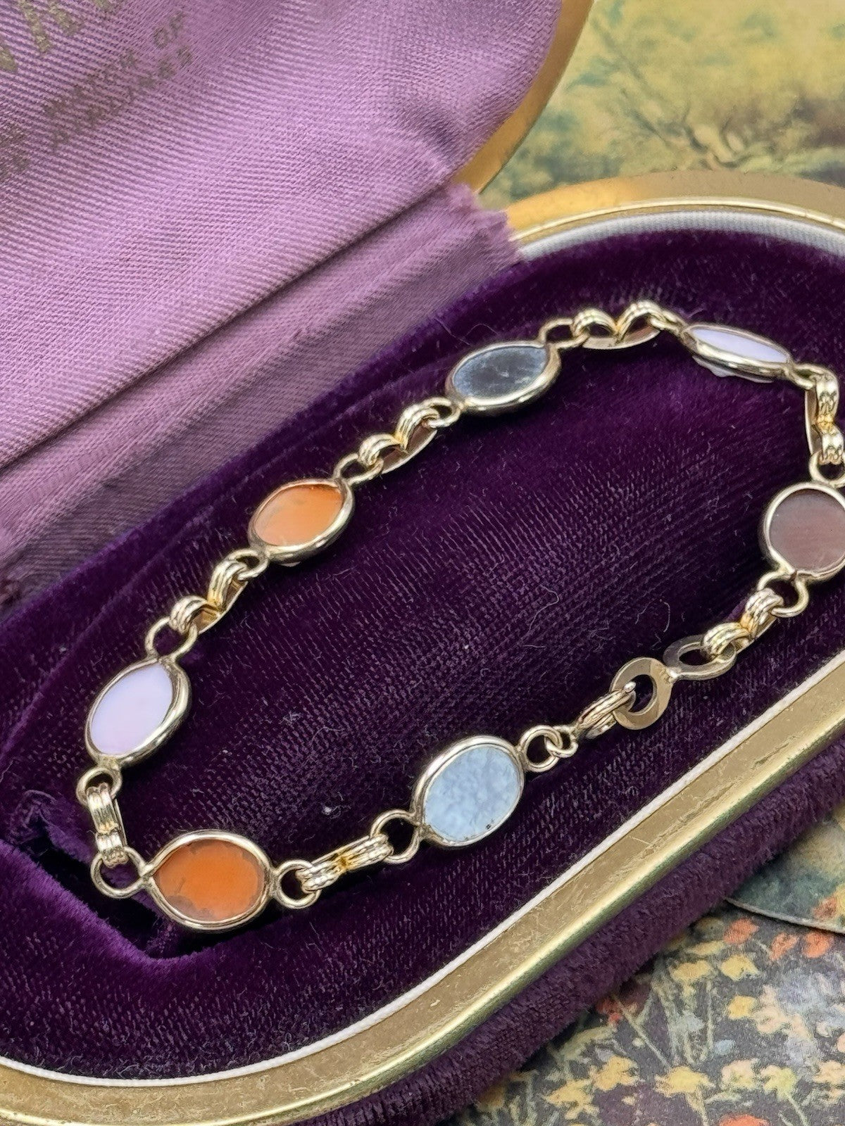 Vintage Carved Cameo Gold-Filled Bracelet Circa 7” ESTATE FIND