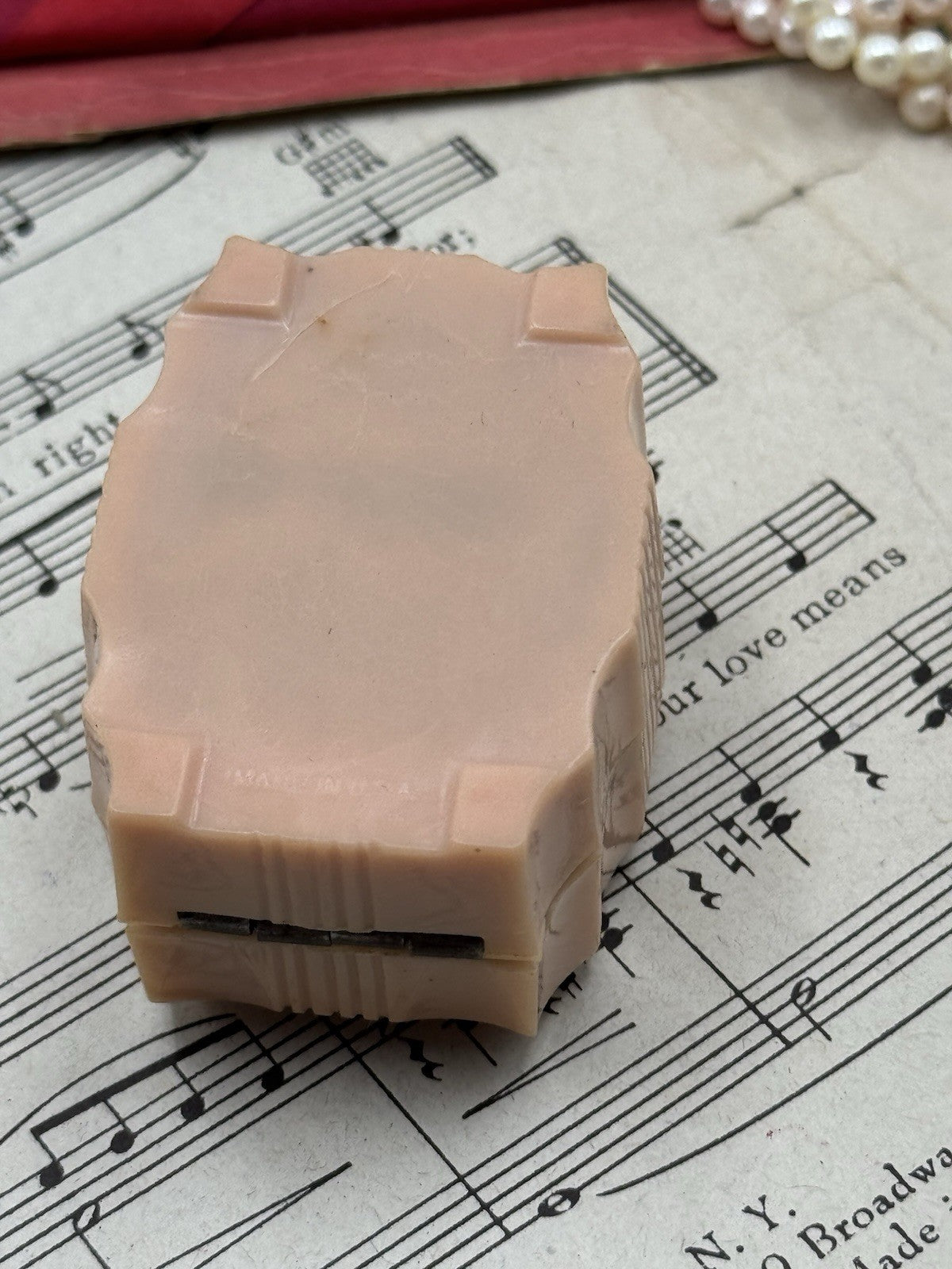 VINTAGE Art Deco Ring Box Morton’s Jewelry Co. Richmond VA - PALE PINK