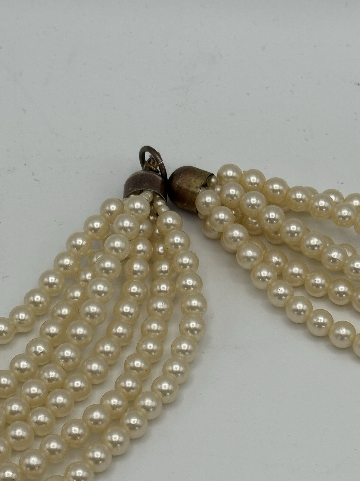 Vintage Multi Strand Faux Peal Necklace Ca. 23”l