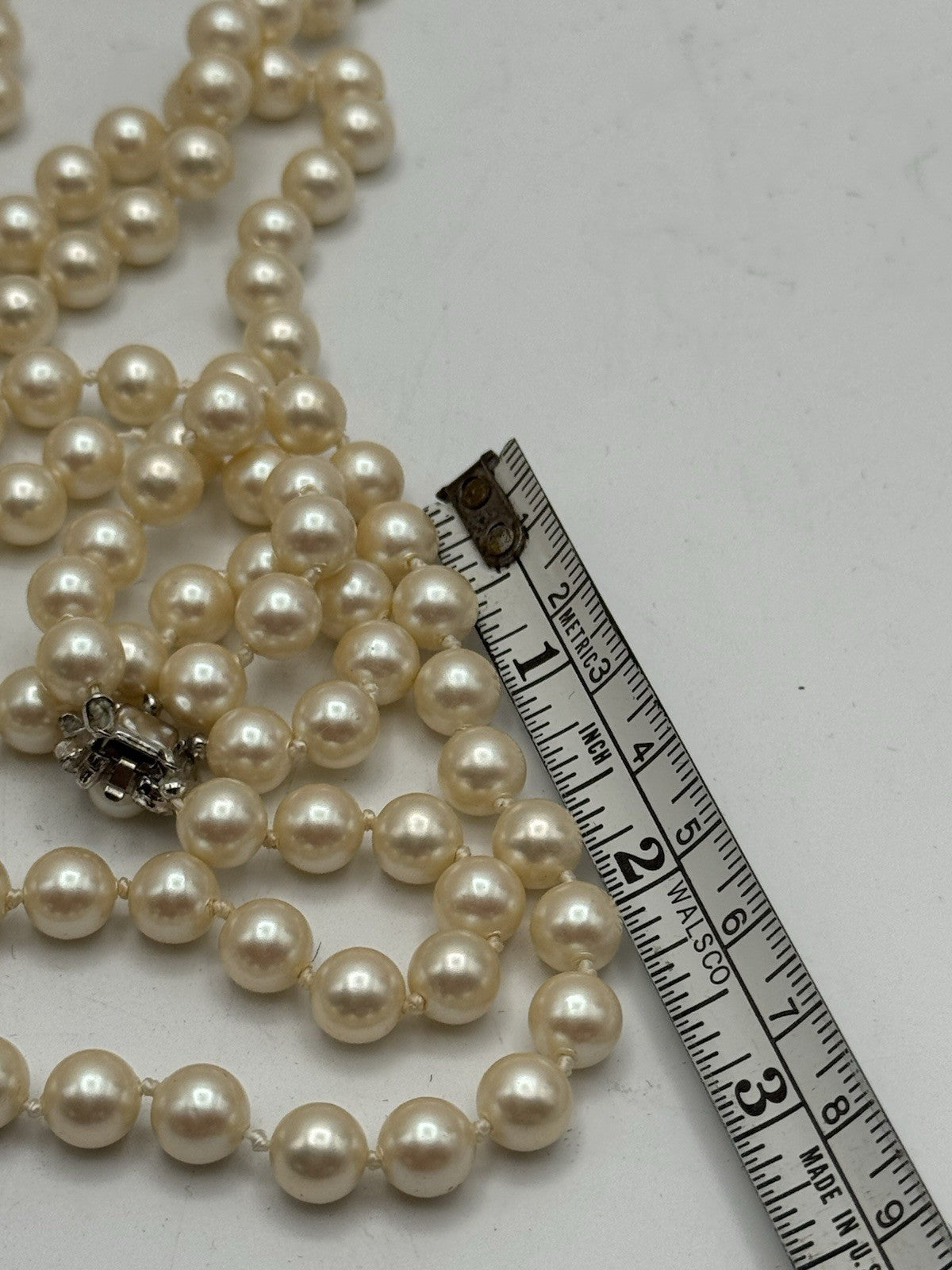 Vintage Double Strand Faux Pearl Necklace 22”