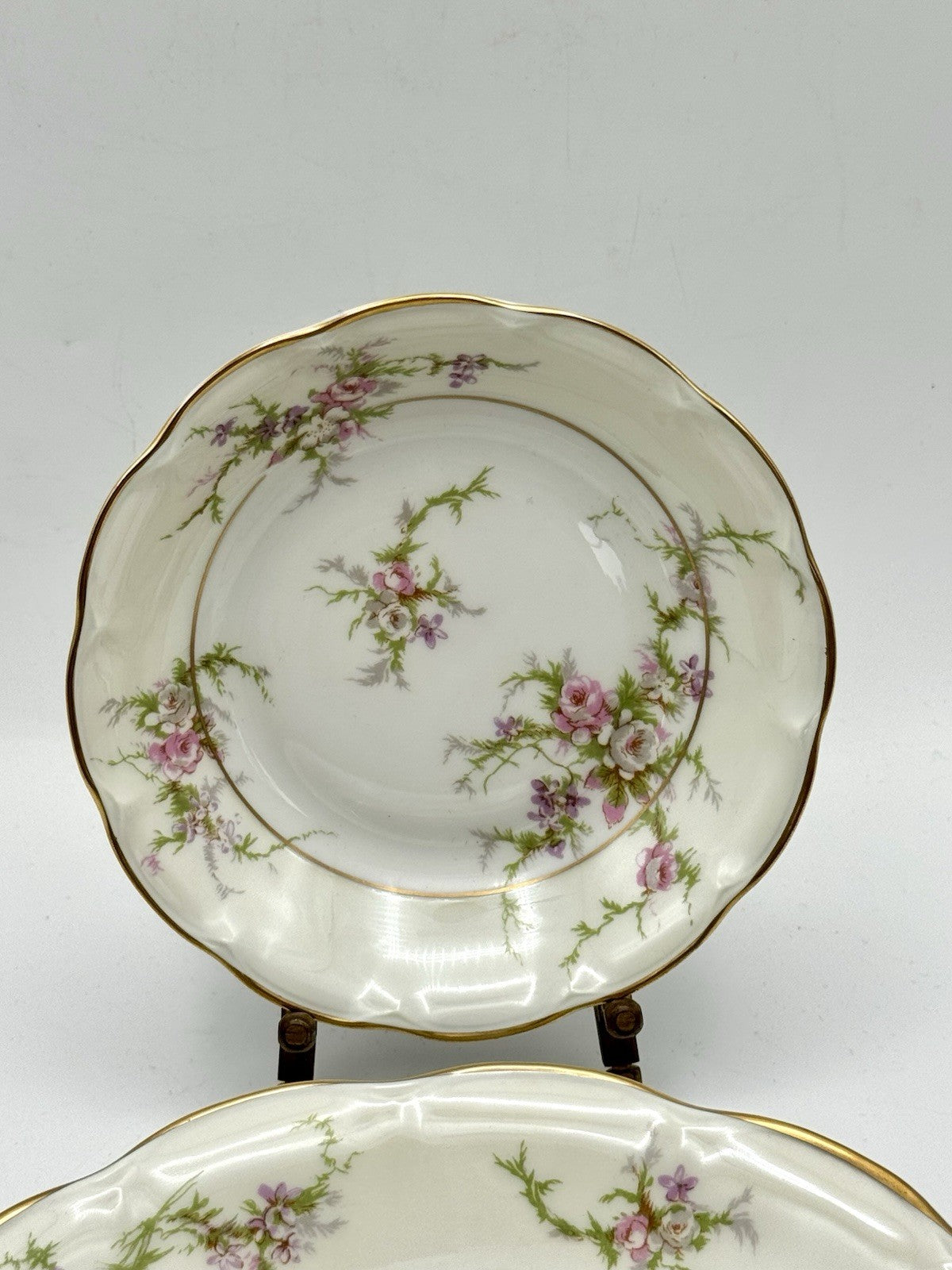 Vintage Theodore Haviland Bowl Set of 2 Rosalinde FRANCE 7.5” & 5”