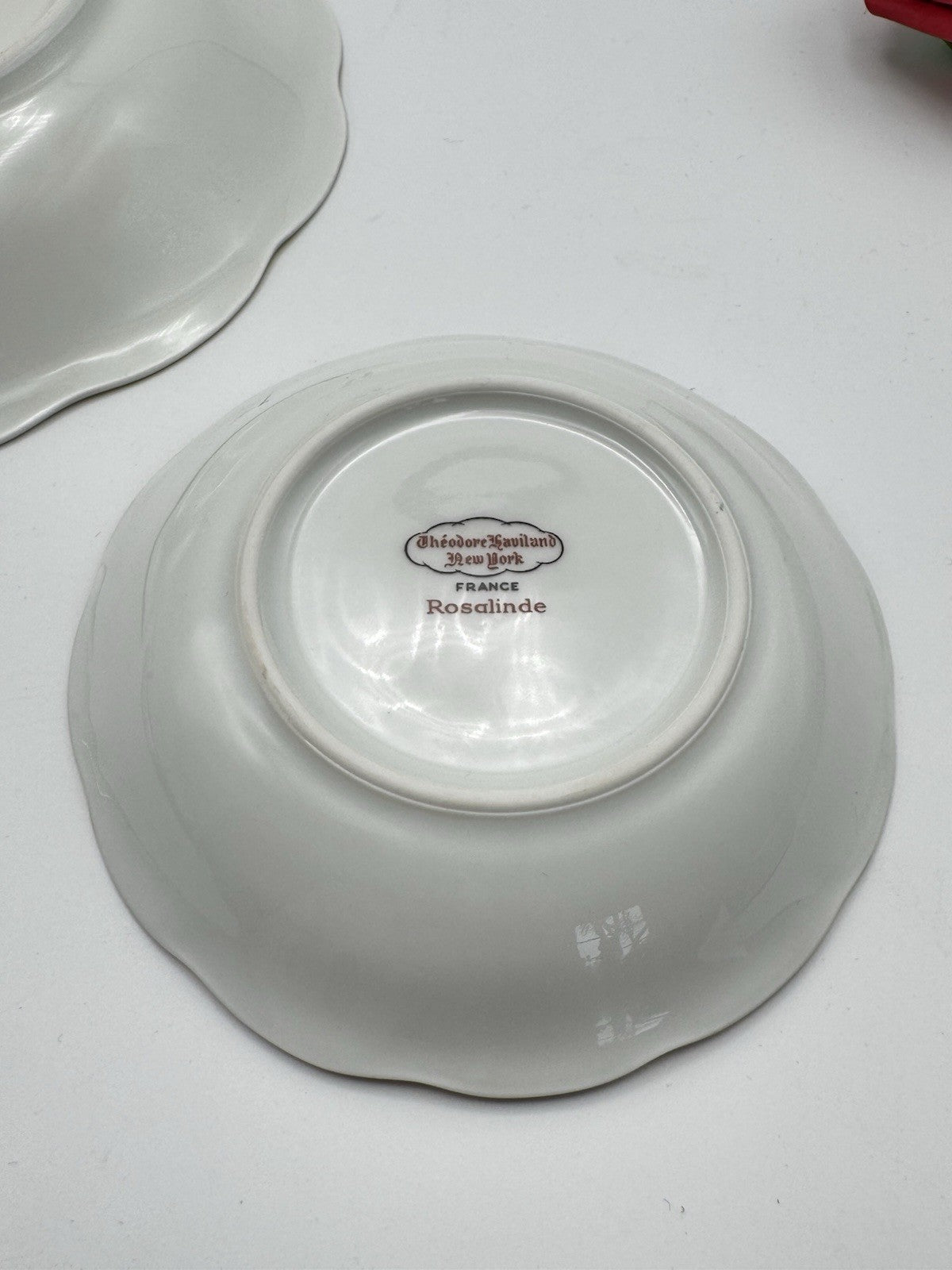 Vintage Theodore Haviland Bowl Set of 2 Rosalinde FRANCE 7.5” & 5”