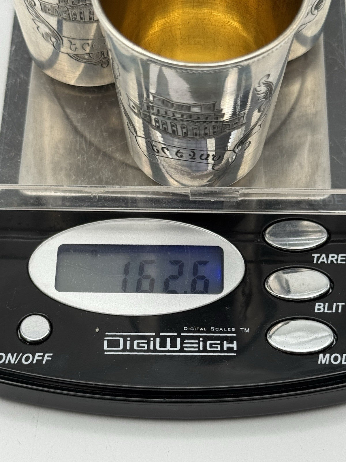 RARE 5 Soviet Armenian 875 Silver Vodka Cups AA9 Star Yerevan Opera 1955 Gilt