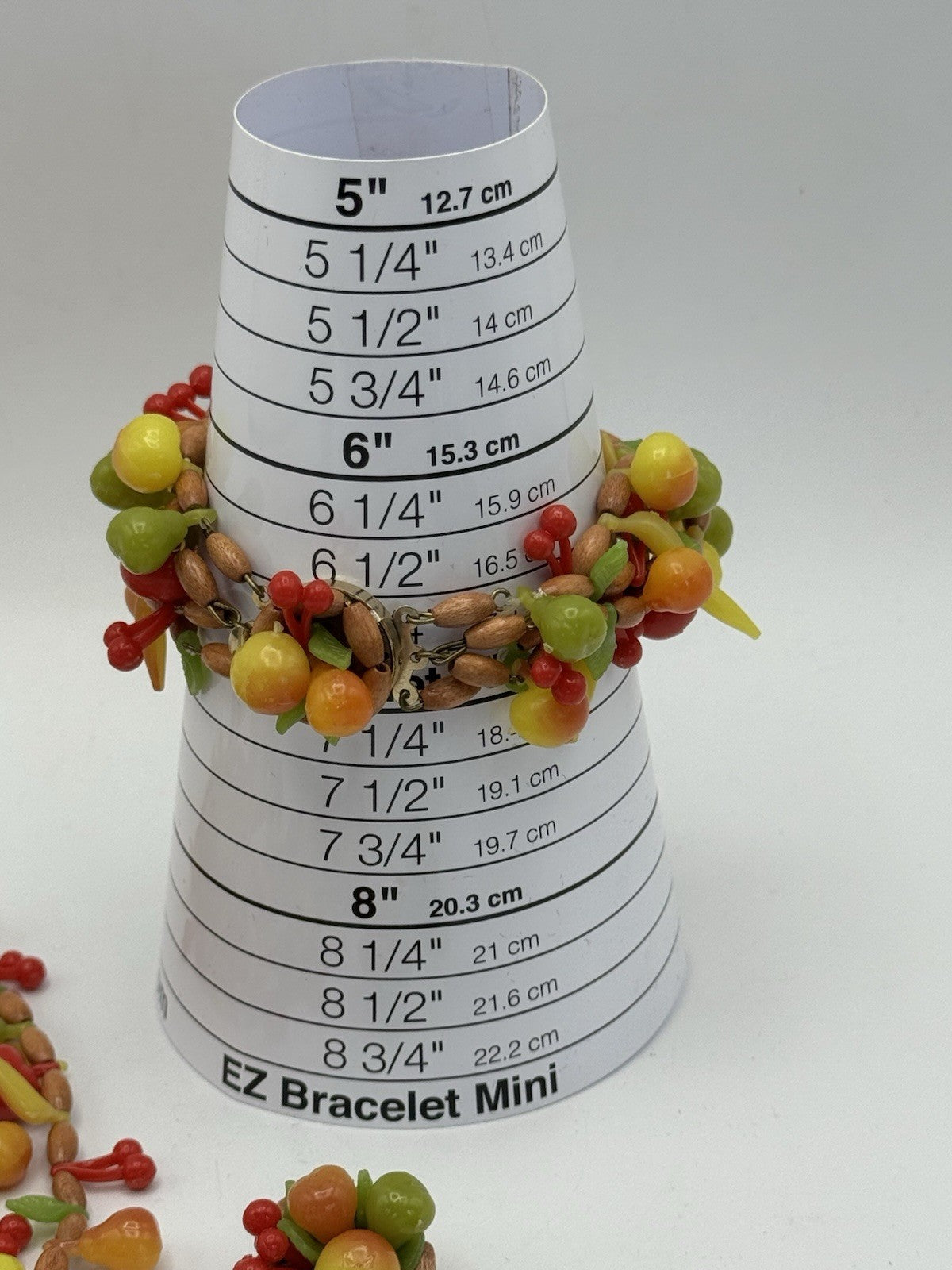 Vintage West Germany Plastic Fruit Jewelry Set Necklace Bracelet Earrings