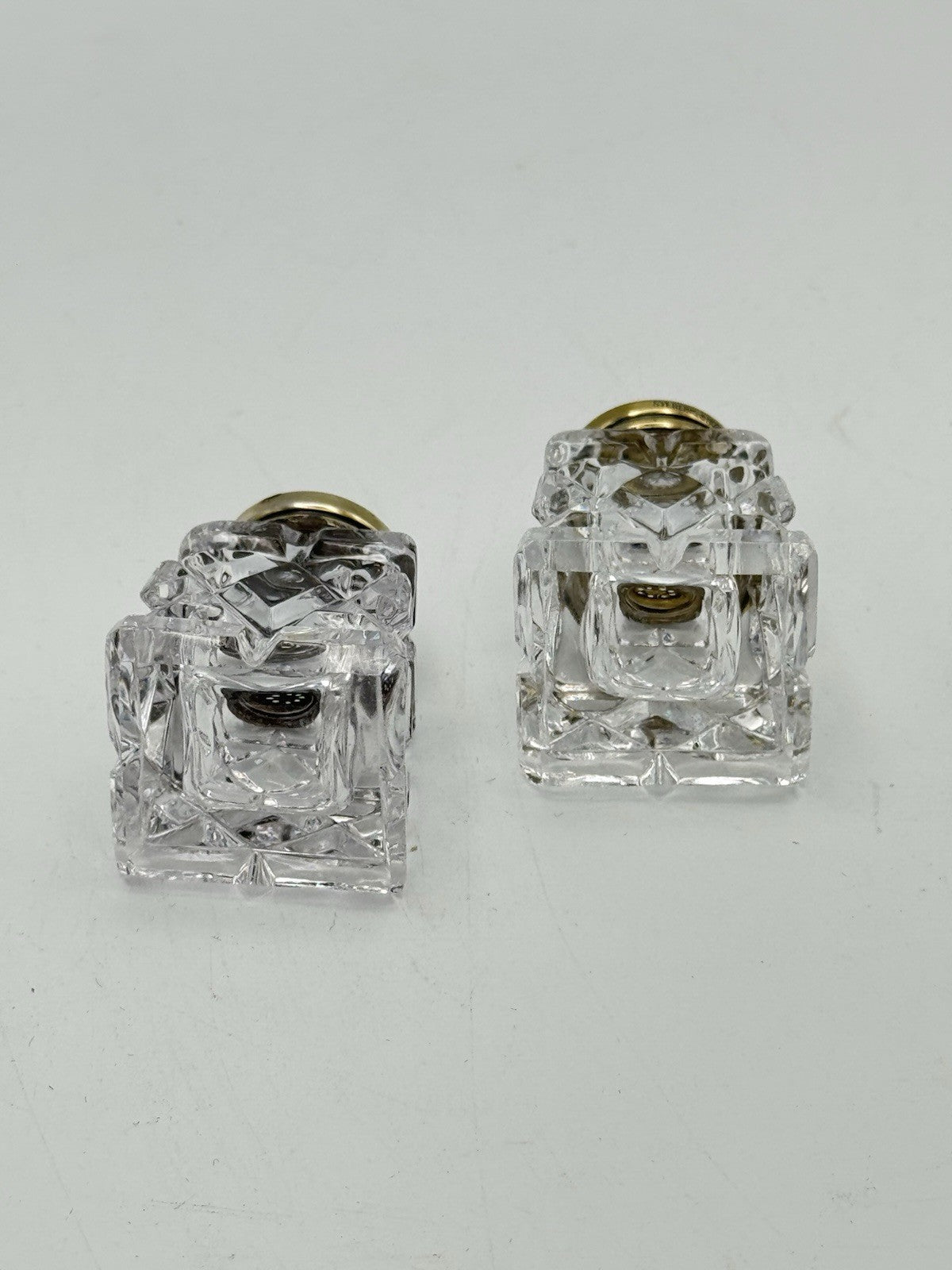 VTG Crystal Guilloché Royal Blue Lids Pepper & Salt Shaker 925 NORWAY