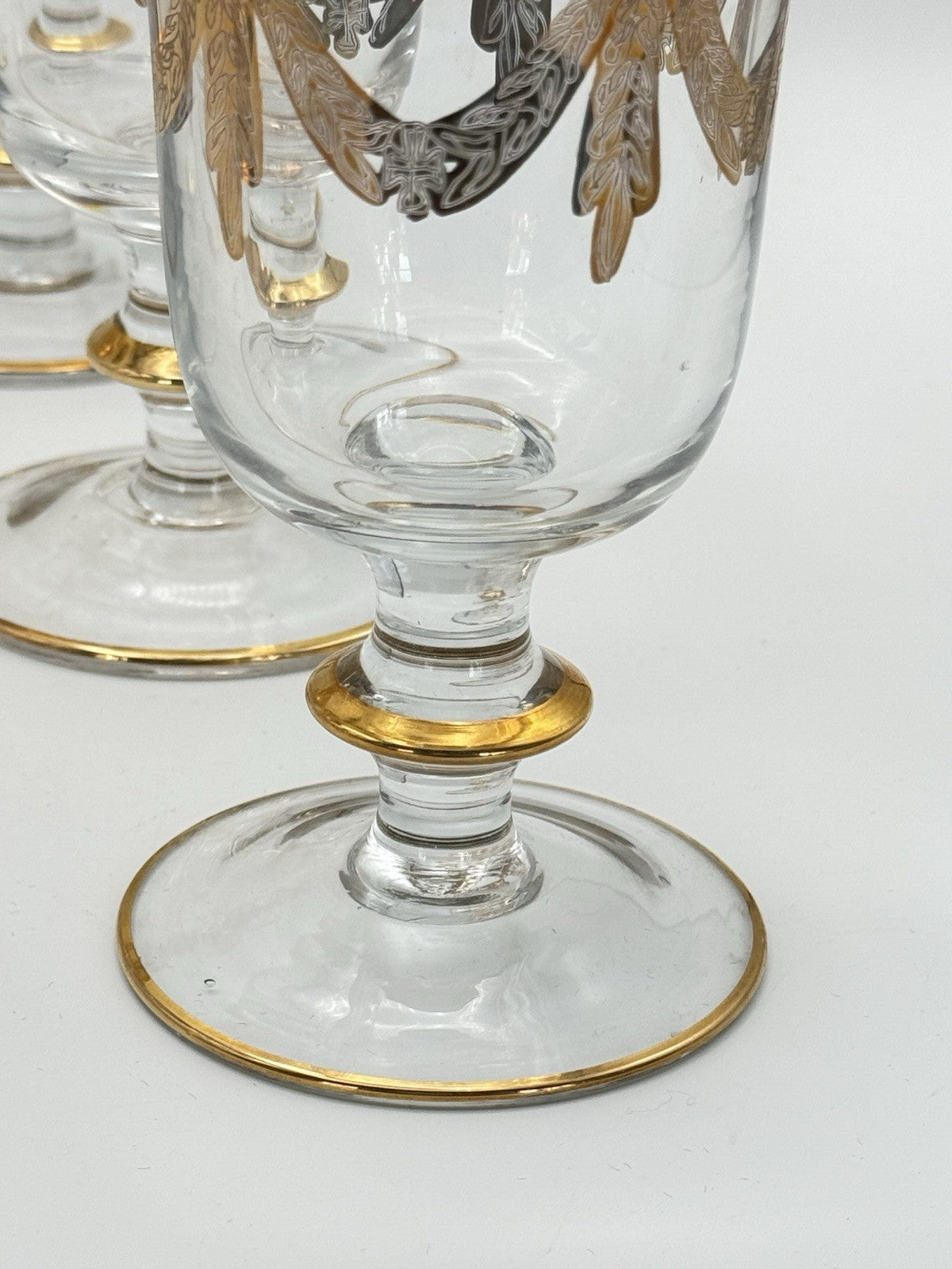 Vintage Set of 6 Medici Goblets Arte Italica 24k Gold Trim 6.38”h Estate Find