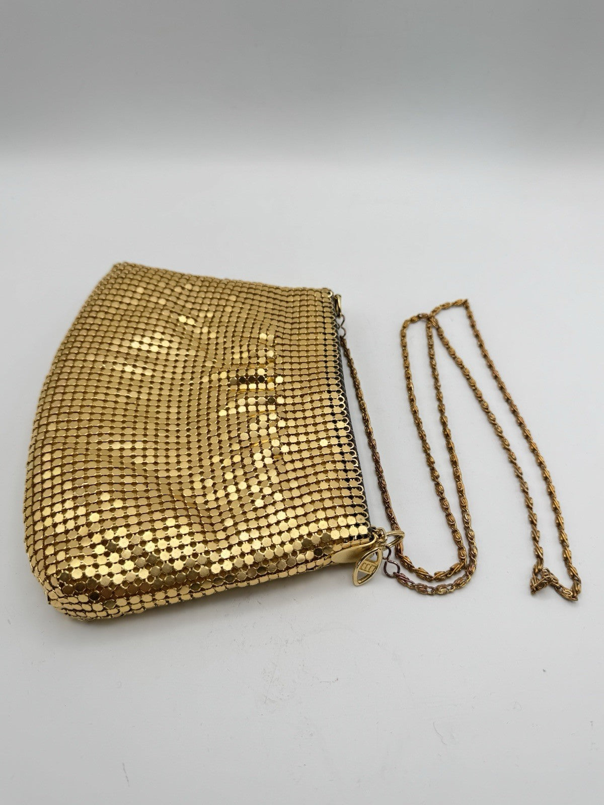 Vtg 80's Gold METAL MESH Evening Bag Chain Strap COCKTAIL Metallic Purse