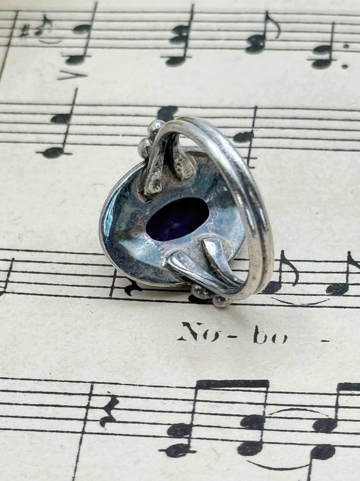 Vintage Amethyst Artisan 925 Sterling Ring Size 6.5