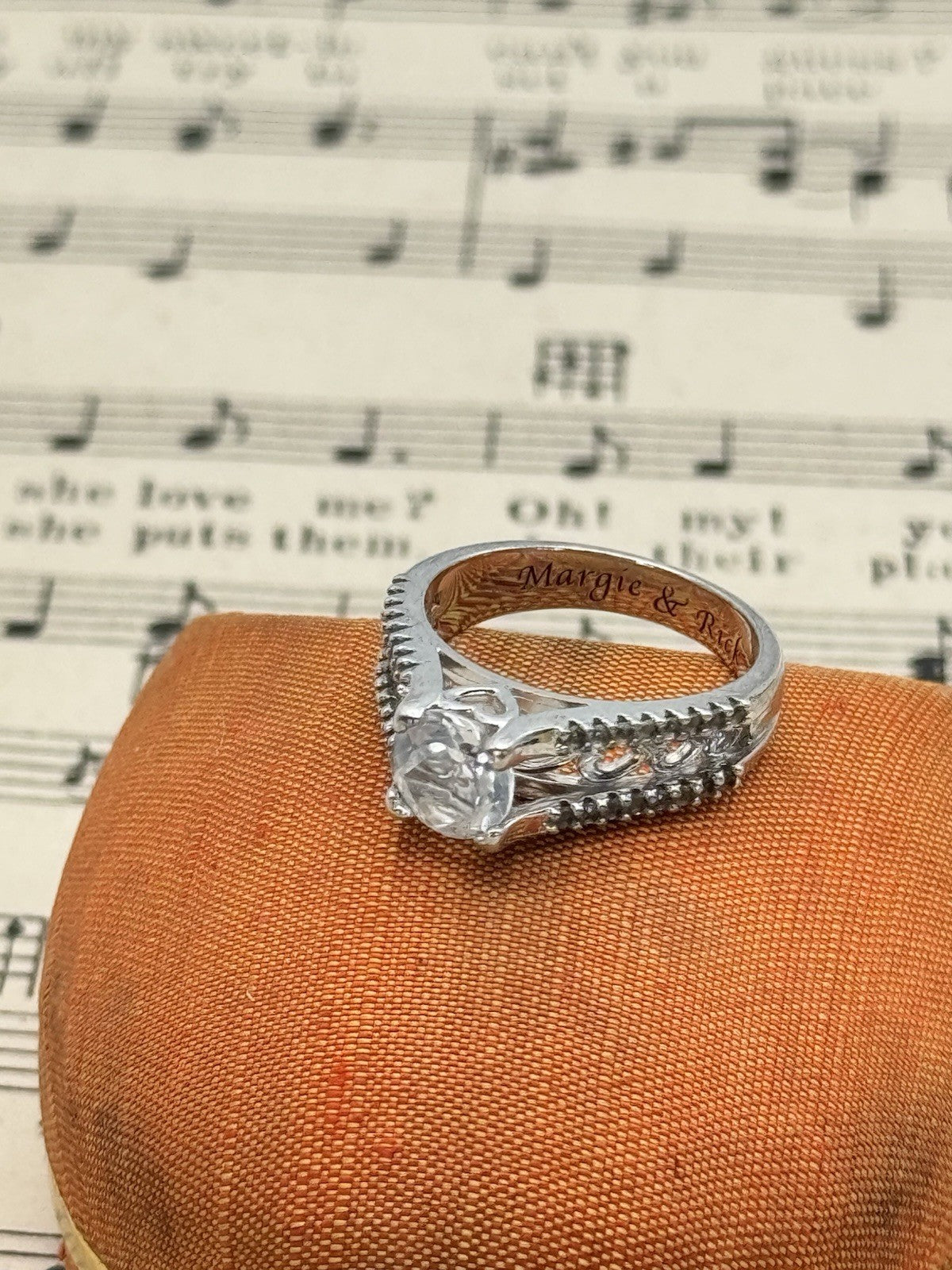 Sterling Silver 925 BGE CZ/Cubic Zirconia Love/Heart Engagement Ring Size 6.75