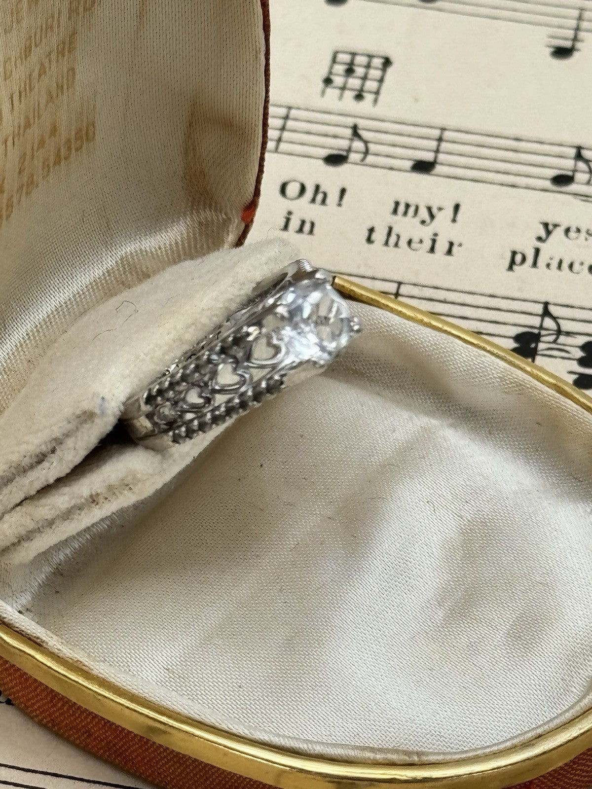 Sterling Silver 925 BGE CZ/Cubic Zirconia Love/Heart Engagement Ring Size 6.75