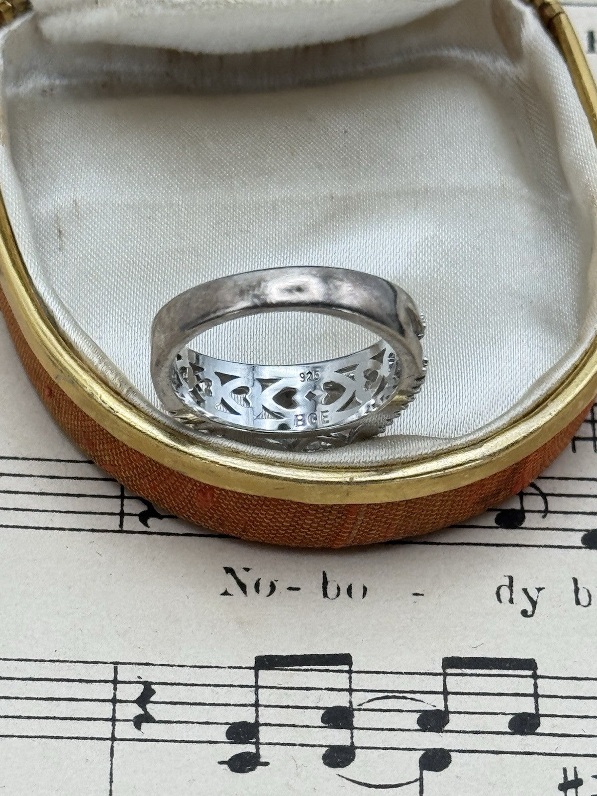 Sterling Silver 925 BGE CZ/Cubic Zirconia Love/Heart Engagement Ring Size 6.75